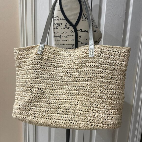 INC INTERNATIONAL CONCEPTS EXTRA LARGE STRAW TOTE BAG - Picture 6 of 13